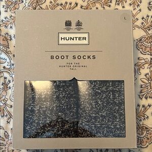 Hunter Tall Boot Socks - Black & Gray Marled size L